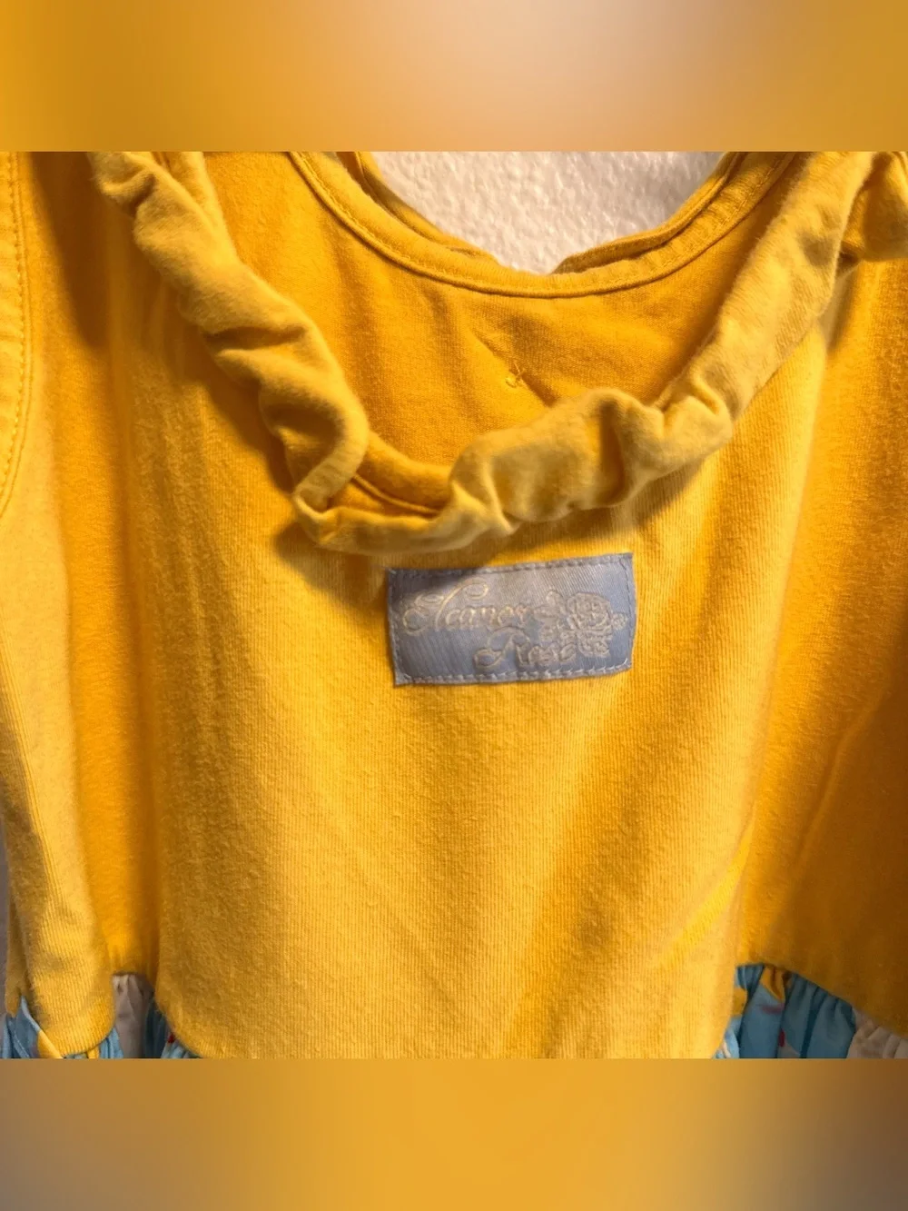 Eleanor Rose Yellow and Blue Chicken Print Sundress for Kids 8-10